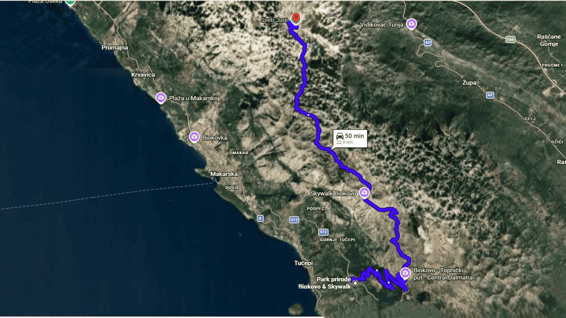 Biokovo mountain road cycling scenic landscape e-bike Croatia tour