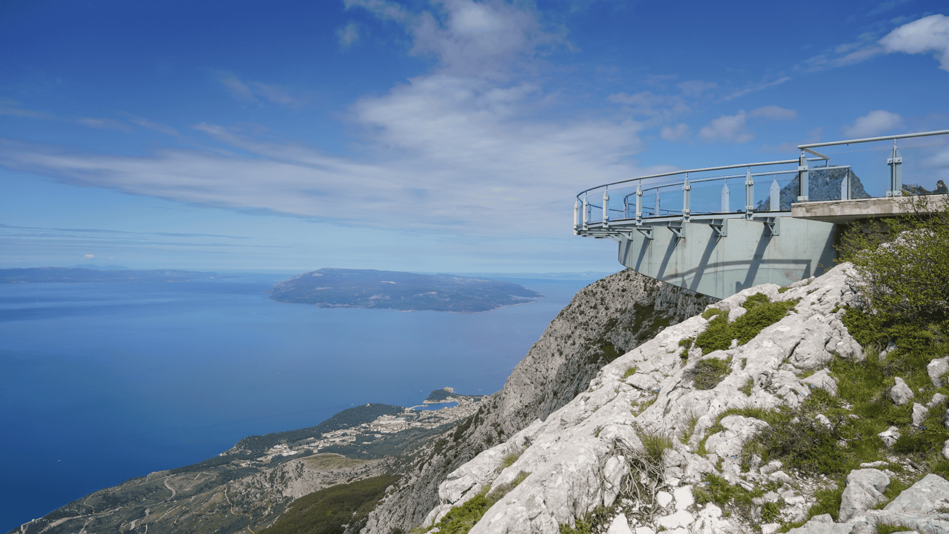 Sunrise or sunset Biokovo mountain view Makarska Riviera Croatia