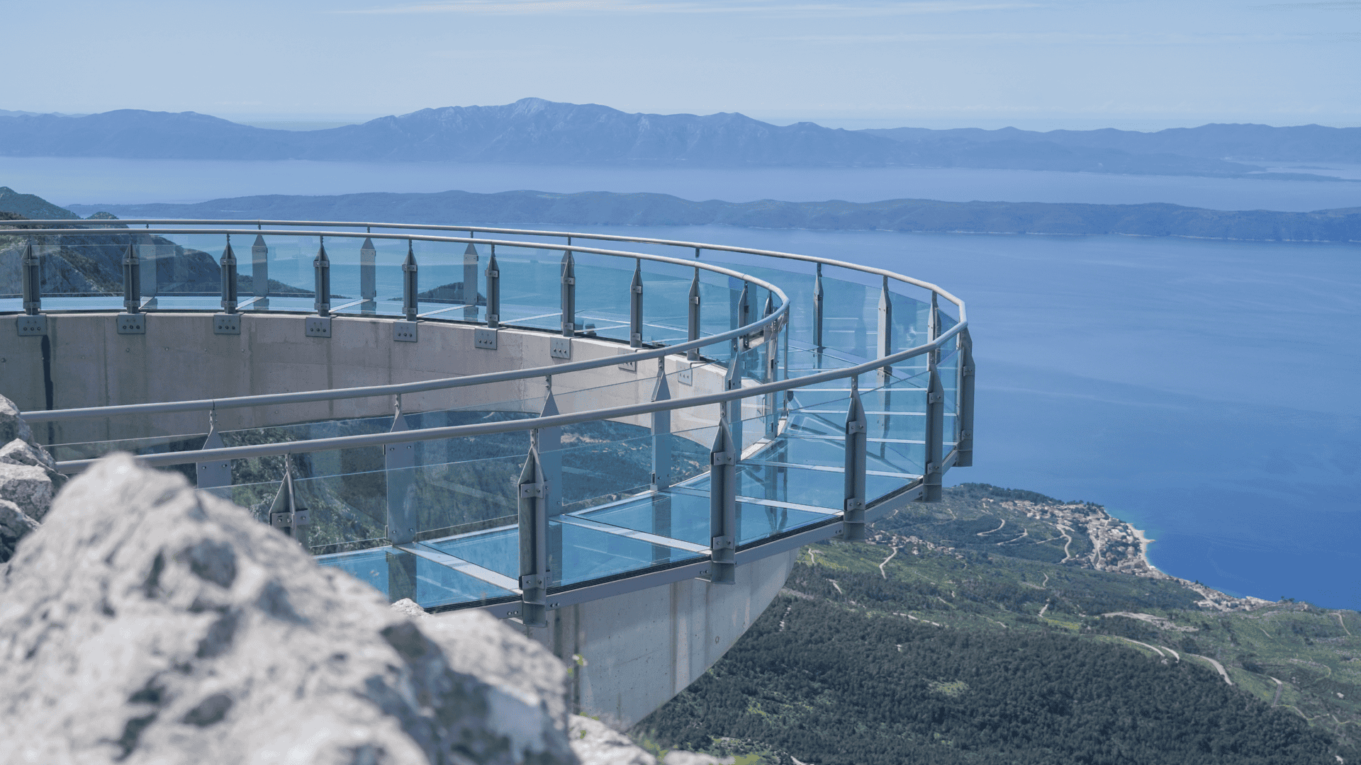 Panoramic view Makarska Riviera from Biokovo mountain viewpoint