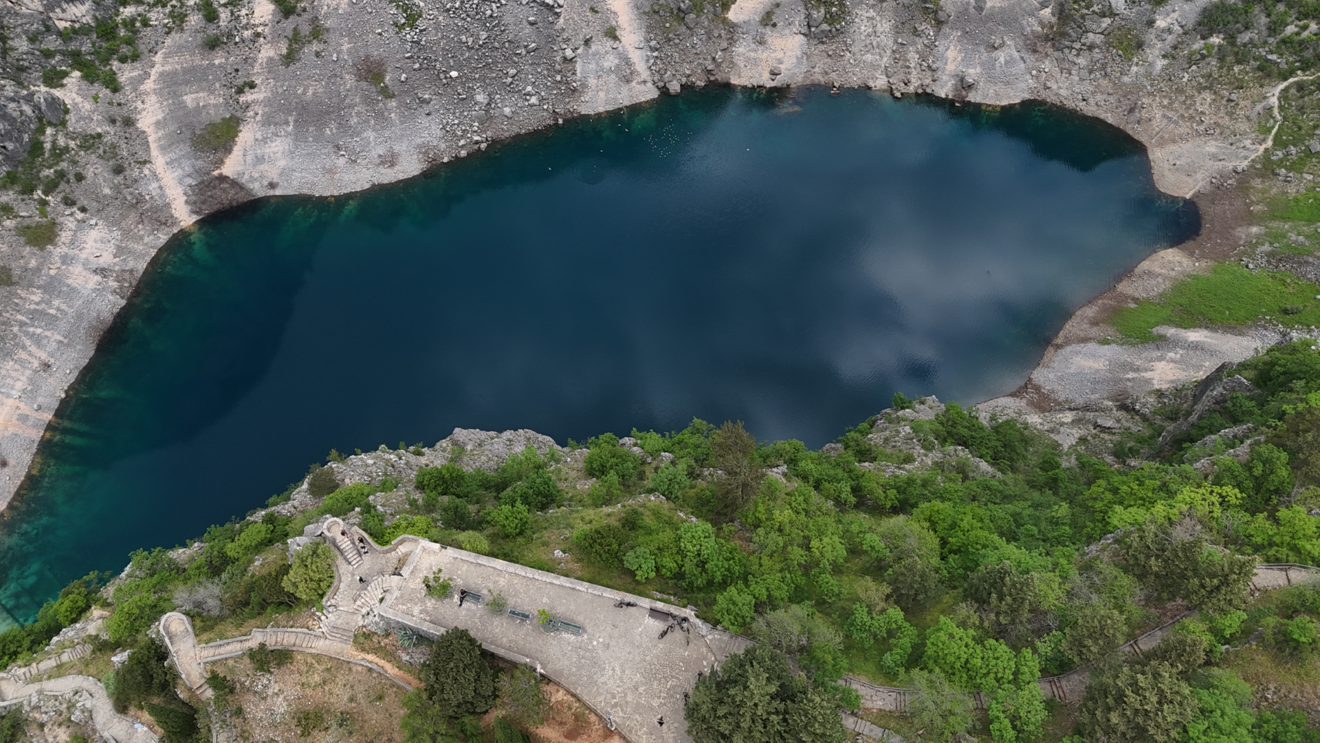 Blue Lake Imotski famous natural attraction Dalmatia Croatia